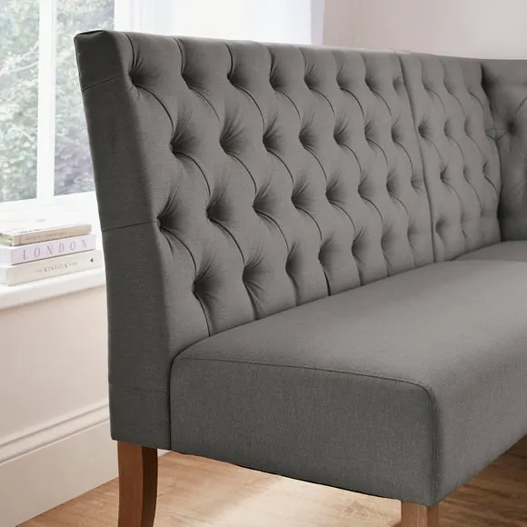 Corner Dining Bench with Backrest - Charcoal