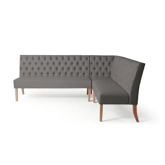 Corner Dining Bench with Backrest - Charcoal