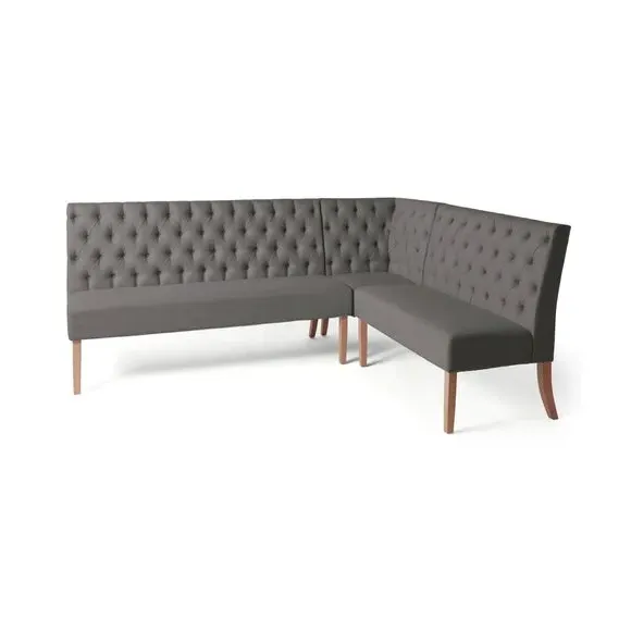 Corner Dining Bench with Backrest - Charcoal