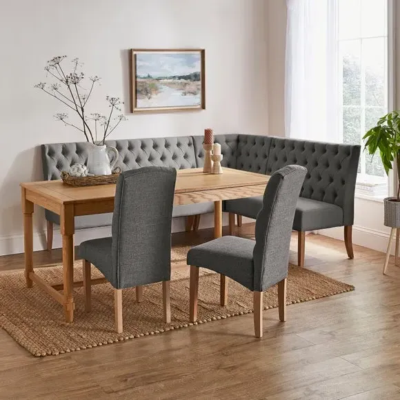 Corner Dining Bench with Backrest - Charcoal image