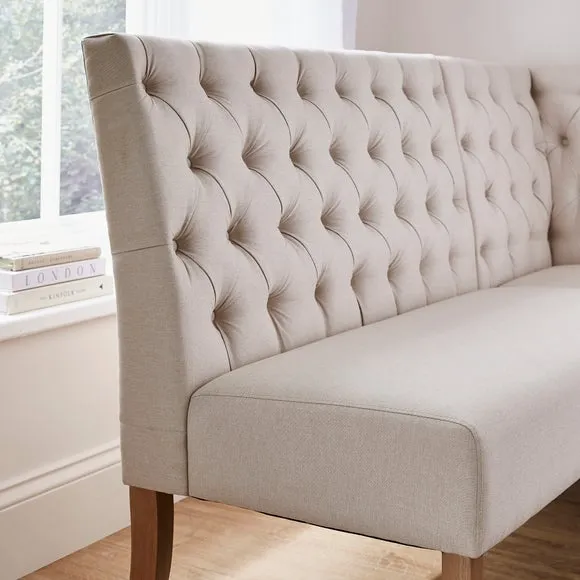 Corner Dining Bench with Backrest - Natural