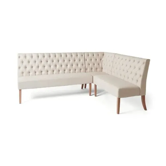Corner Dining Bench with Backrest - Natural