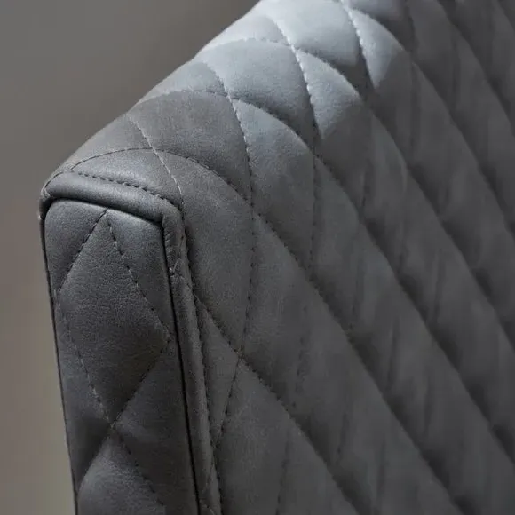 Corner Dining Bench with Diamond Stitch - Grey