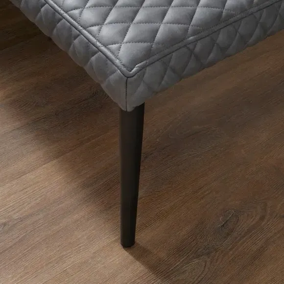 Corner Dining Bench with Diamond Stitch - Grey