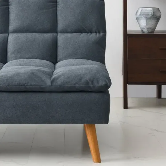 Corner Double Sofa Bed with Chaise - Blue, Fabric