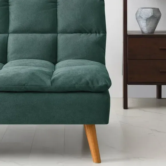 Corner Double Sofa Bed with Chaise - Emerald, Fabric