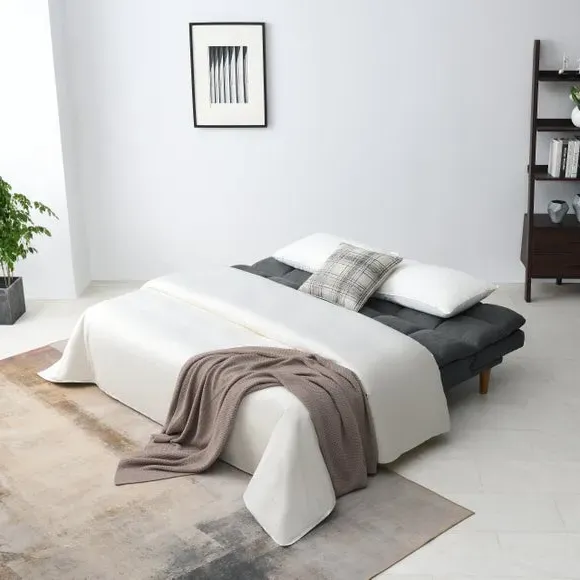 Corner Double Sofa Bed with Chaise - Slate, Fabric