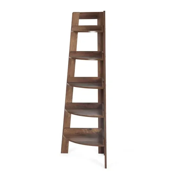 Corner Ladder Shelf with 5 Shelves - Pine