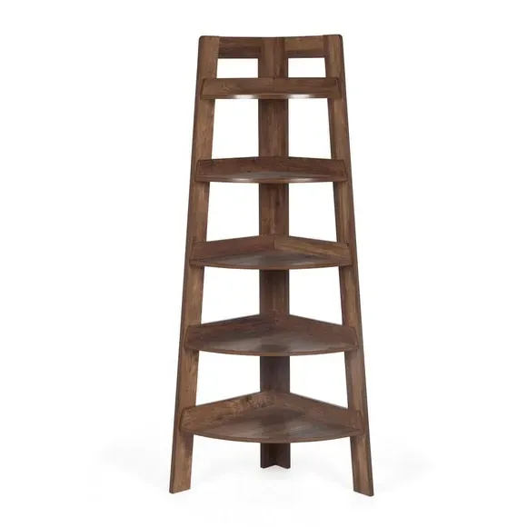 Corner Ladder Shelf with 5 Shelves - Pine