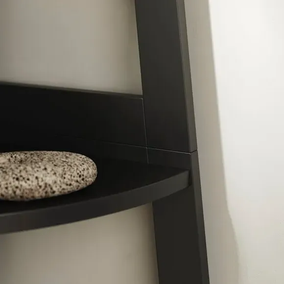 Corner Ladder Shelving Unit - Black, Wood