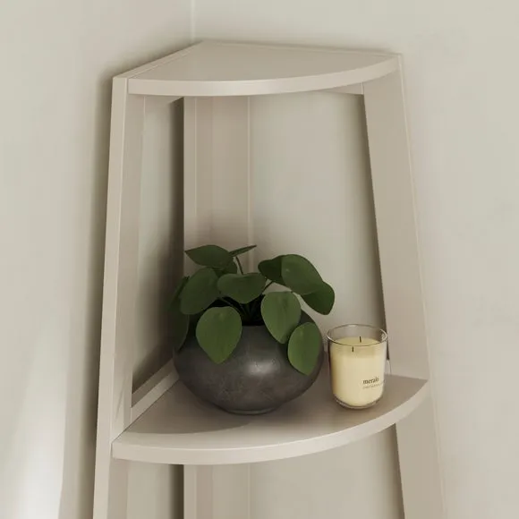 Corner Ladder Shelving Unit - Natural, Wood
