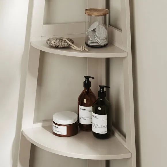 Corner Ladder Shelving Unit - Natural, Wood