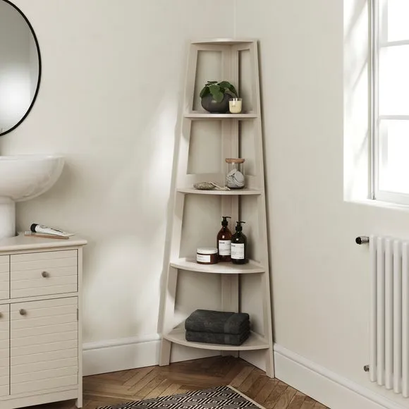 Corner Ladder Shelving Unit - Natural, Wood