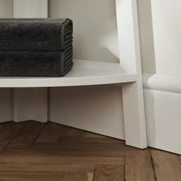 Corner Ladder Shelving Unit - White, Wood