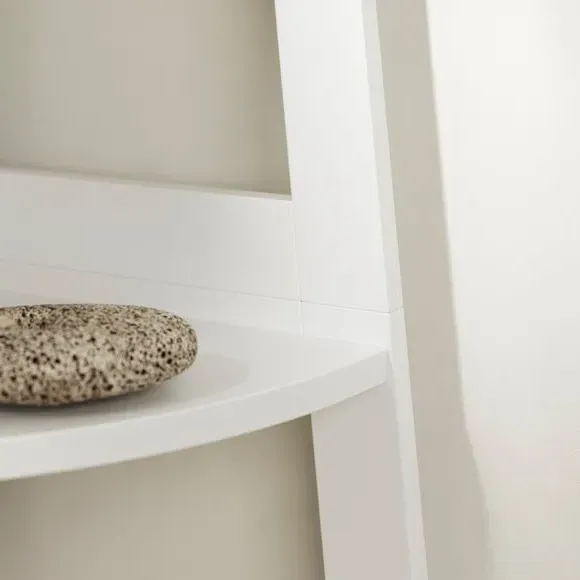 Corner Ladder Shelving Unit - White, Wood