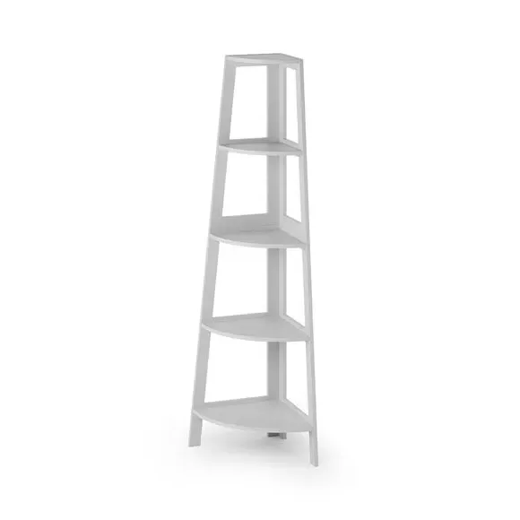 Corner Ladder Shelving Unit - White, Wood