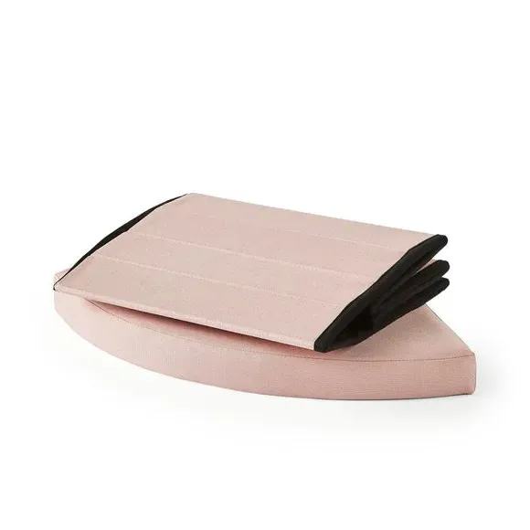 Corner Ottoman with Storage - Blush, Faux Linen