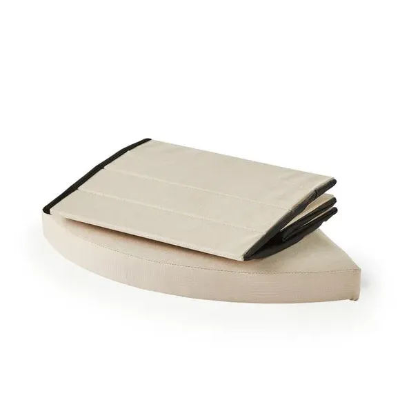Corner Ottoman with Storage - Cream, Faux Linen