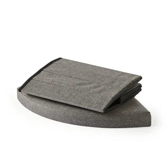Corner Ottoman with Storage - Grey, Faux Linen