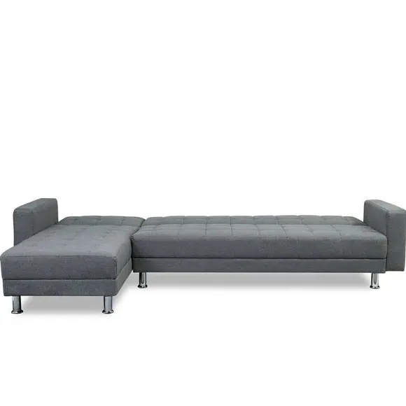 Corner Sofa Bed Reversible - Grey, Fabric