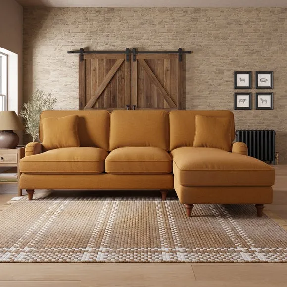 Corner Sofa Bed with Storage - Honey, Chenille