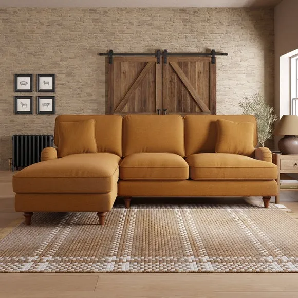 Corner Sofa Bed with Storage - Honey, Chenille