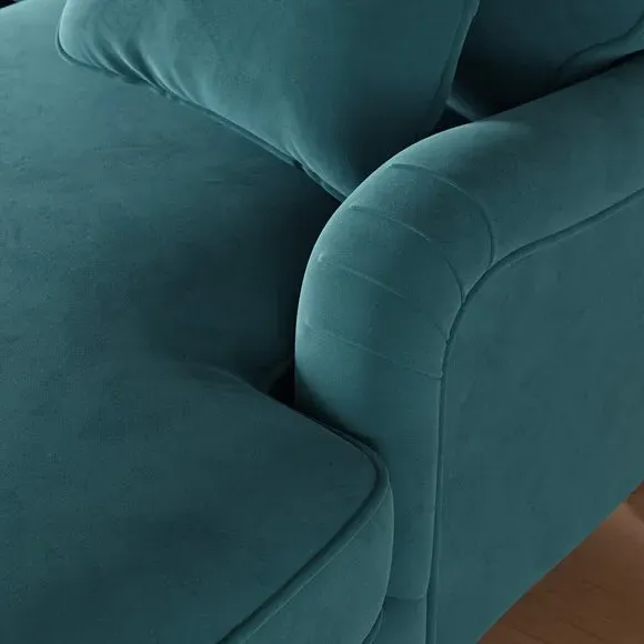 Corner Sofa Bed with Storage - Petrol, Velvet
