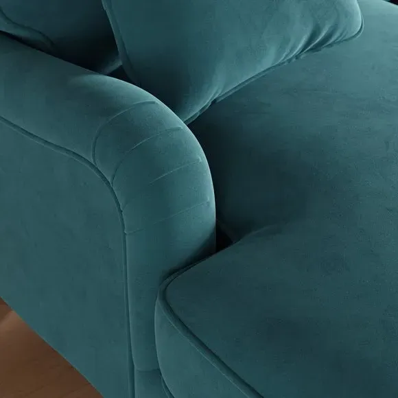 Corner Sofa Bed with Storage - Petrol, Velvet