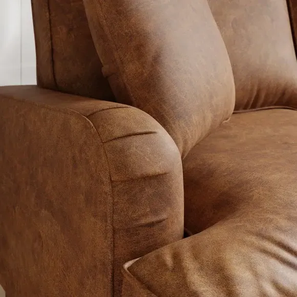 Corner Sofa Bed with Storage - Tan, Faux Leather