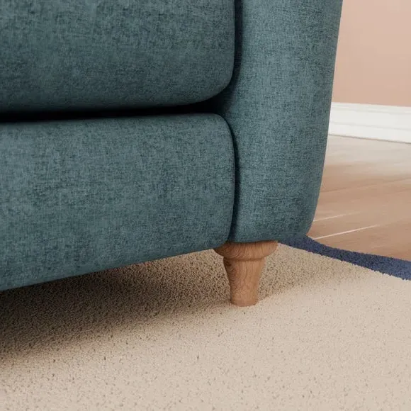 Corner Sofa with Chaise - Aqua, Chenille