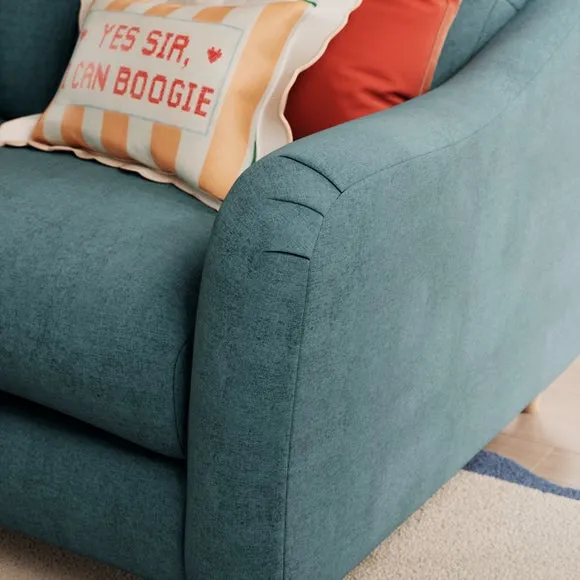 Corner Sofa with Chaise - Aqua, Chenille