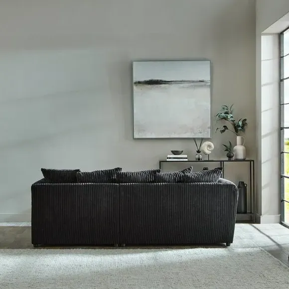 Corner Sofa with Chaise - Black, Jumbo Cord