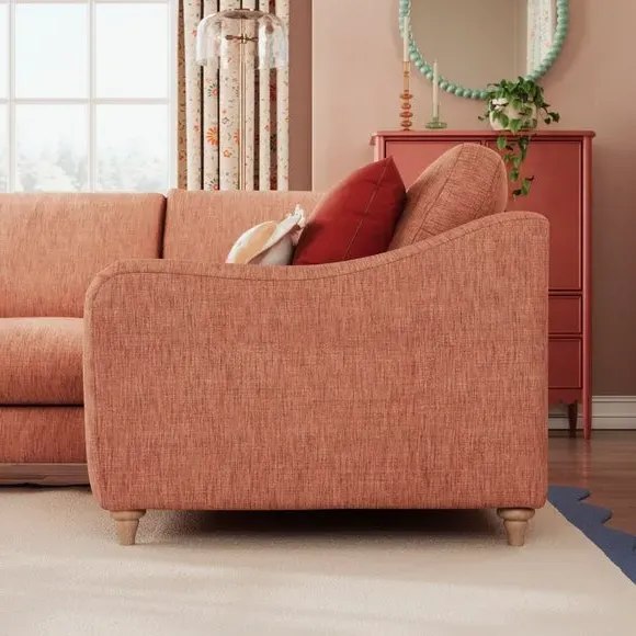 Corner Sofa with Chaise - Clay, Faux Linen