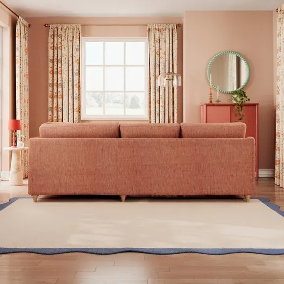 Corner Sofa with Chaise - Clay, Faux Linen