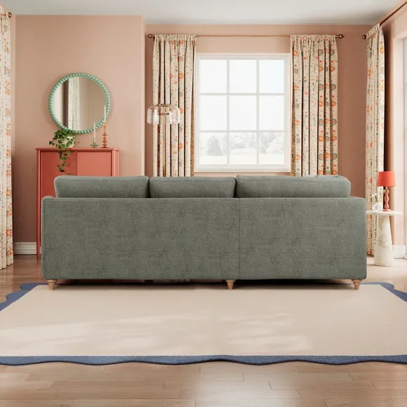 Corner Sofa with Chaise - Grey, Chenille