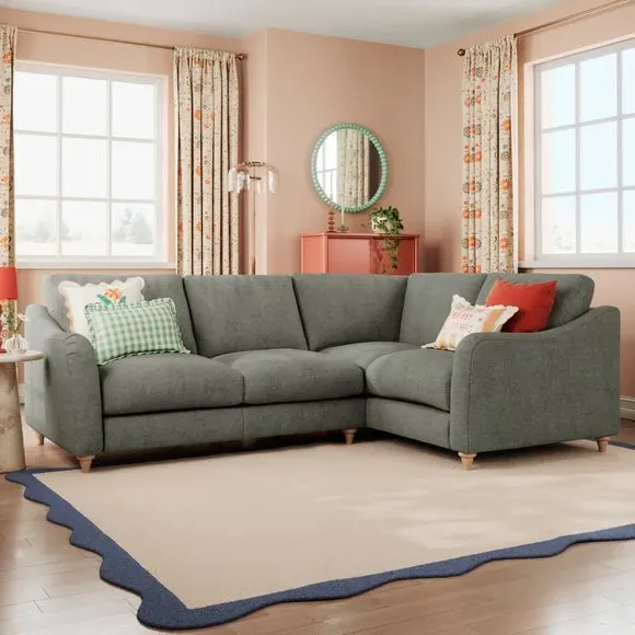 Corner Sofa with Chaise - Grey, Chenille