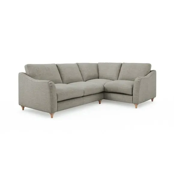 Corner Sofa with Chaise - Grey, Faux Linen