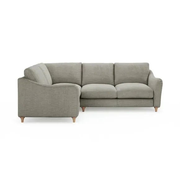 Corner Sofa with Chaise - Grey, Faux Linen
