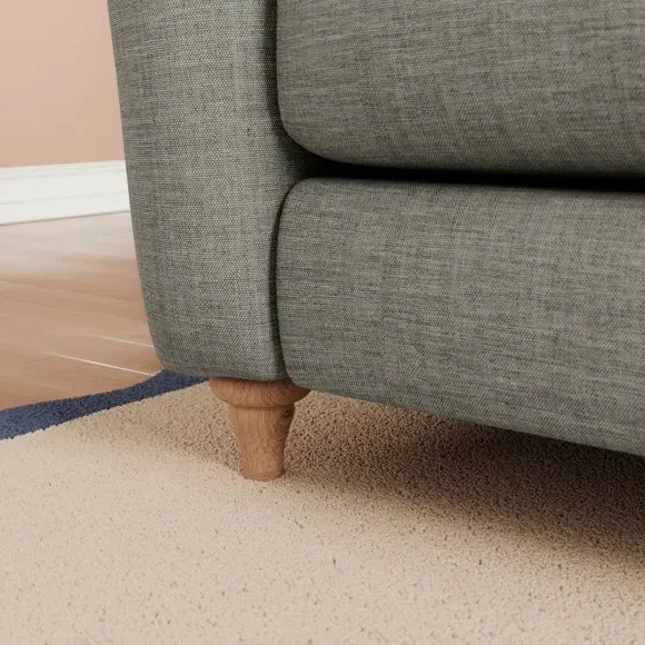 Corner Sofa with Chaise - Grey, Faux Linen