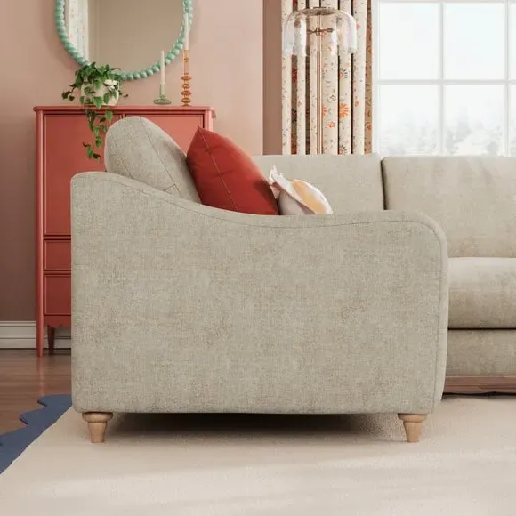 Corner Sofa with Chaise - Natural, Chenille