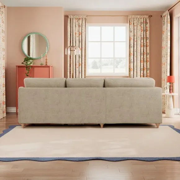 Corner Sofa with Chaise - Natural, Chenille