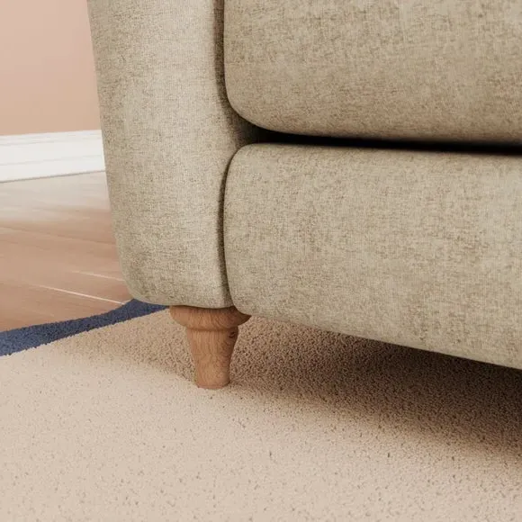 Corner Sofa with Chaise - Natural, Chenille