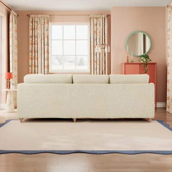 Corner Sofa with Chaise - Natural, Faux Linen
