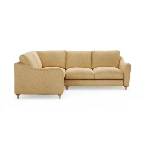 Corner Sofa with Chaise - Ochre, Faux Linen