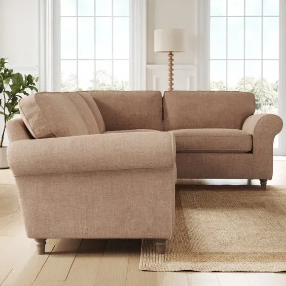 Corner Sofa with Curved Arms - Clay, Chenille