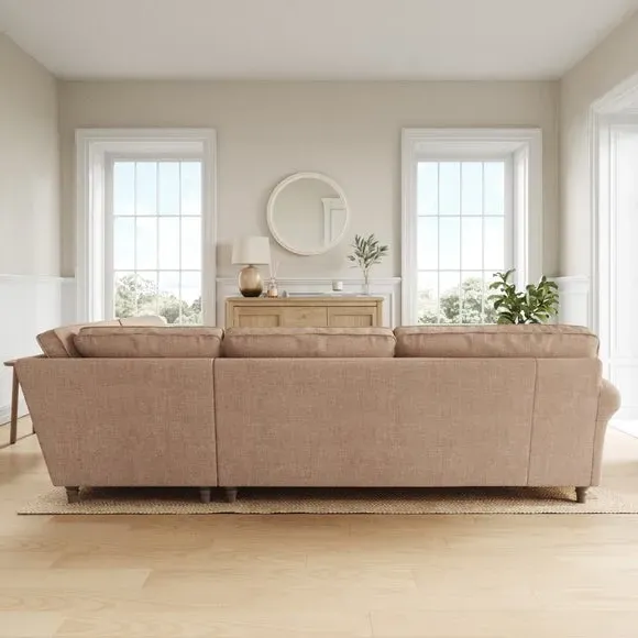 Corner Sofa with Curved Arms - Clay, Chenille