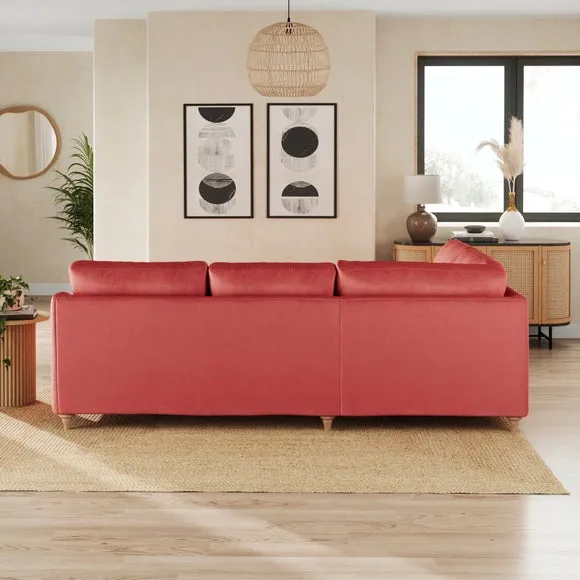 Corner Sofa with Curved Arms - Clay, Velvet