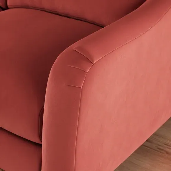 Corner Sofa with Curved Arms - Clay, Velvet