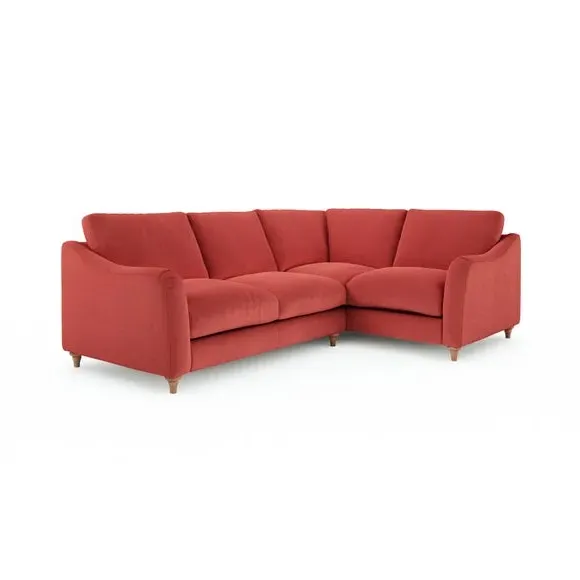Corner Sofa with Curved Arms - Clay, Velvet