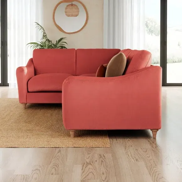 Corner Sofa with Curved Arms - Clay, Velvet